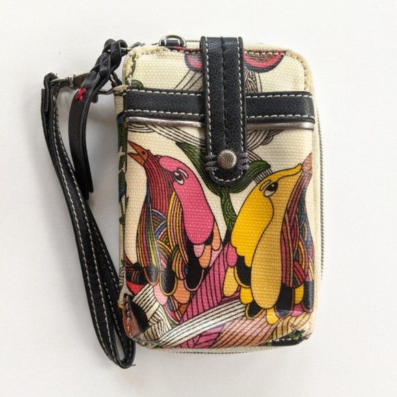 Colorful Sakroots Artist Circle Peace Nature Happy Wristlet Wallet - Picture 3 of 4